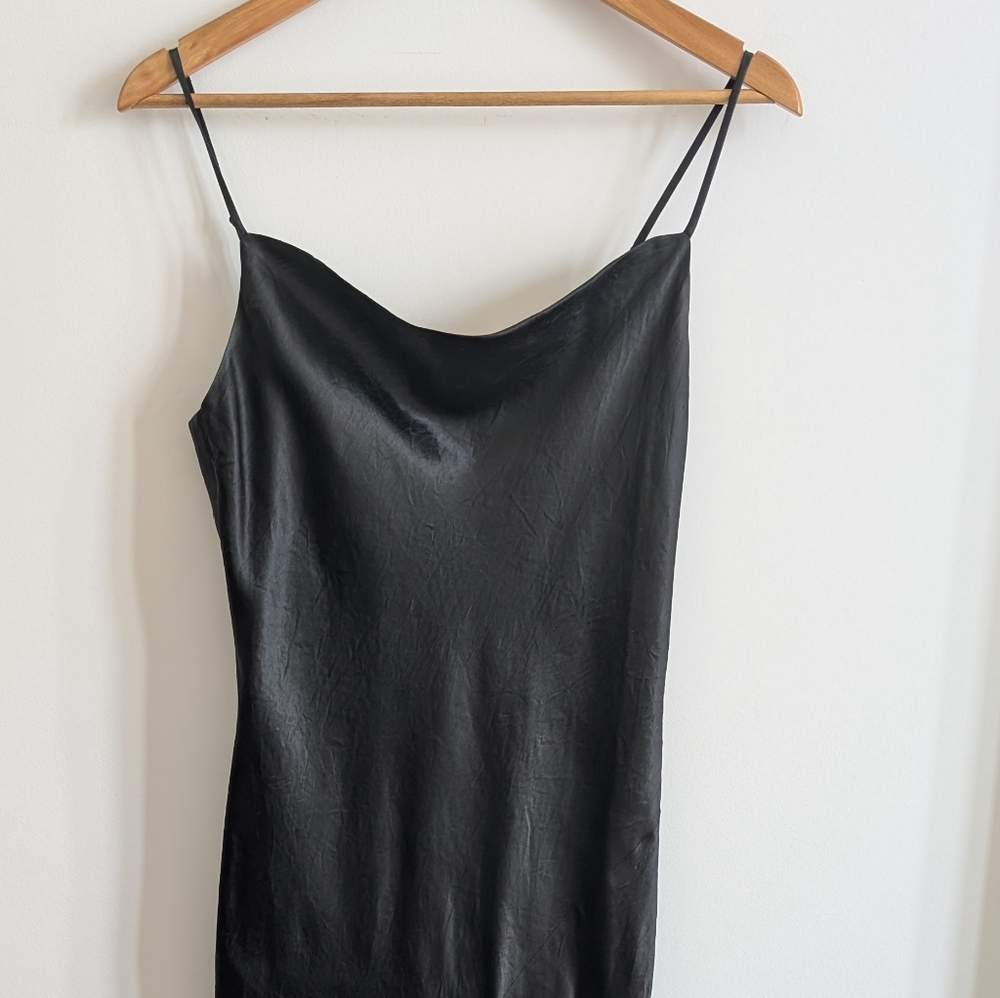 Babaton Black Cowlneck Slip Dress